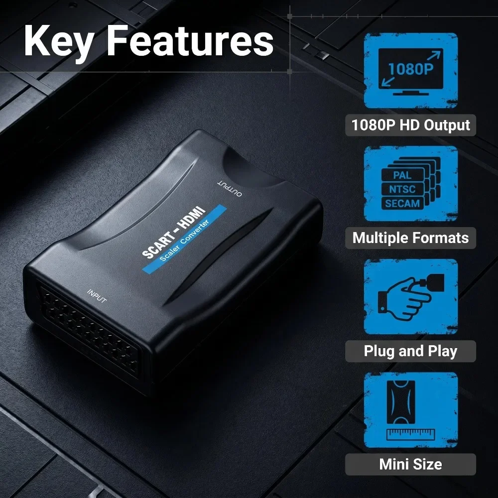 Converter Adapter with USB Cab - đánh giá và giá Scart To Hdmi