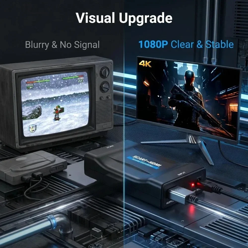 Converter Adapter with USB Cab - đánh giá và giá Scart To Hdmi